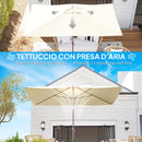 Telo di Ricambio per Ombrellone Rettangolare 3x2 m a 6 Stecche Poliestere Anti UV 50+ Beige   