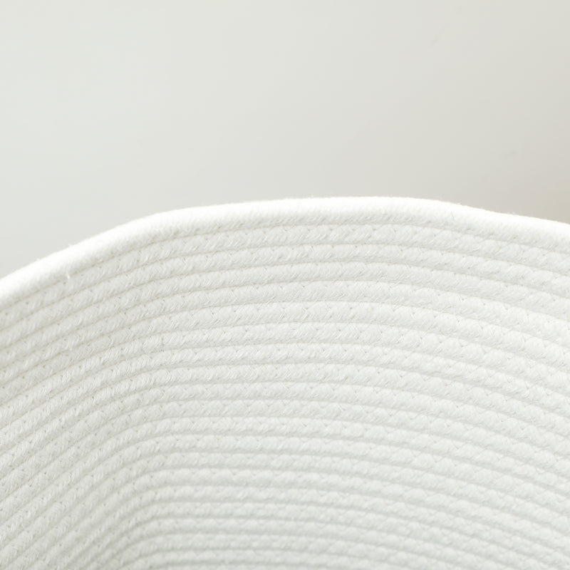 Cesto Portabiancheria Pieghevole con Manici 36L Ø38x45 cm in Cotone Naturale Bianco Crema 