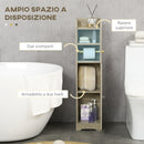 Mobile a Colonna per Bagno 23x18x100 cm in Truciolato Grigio