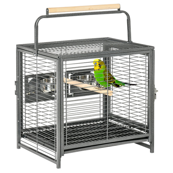 prezzo Cage volière pour perroquets 48x38x65 cm en acier noir