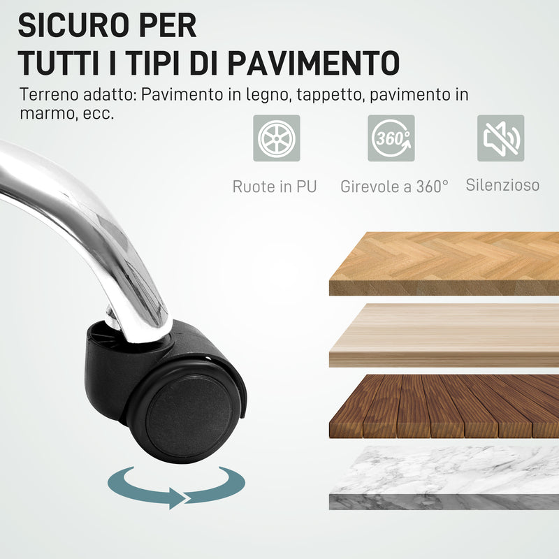 Sedia da Ufficio Massaggiante e Riscaldata Poggiapiedi in Pelle PU Nero    