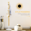 Appendiabiti da Terra 8 Ganci 37,8x175,6 cm in Bambù Legno e Metallo Legno/Bianco 