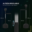 Punching Ball con Barra Girevole per Adulti e Altezza Regolabile 1.6-2m   Nero