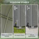 Capanno Box per Attrezzi da Giardino 120x179x165 cm Tenda in PE anti UV e Metallo Grigio chiaro