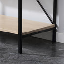 Tavolo Consolle Ingresso con 2 Cassetti e Ripiano Inferiore 100x33,5x76,5 cm in MDF Truciolato e Acciaio