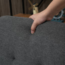 Set 2 Sedie da Pranzo Imbottite con Schienale Alto 50x62x96 cm Grigio Scuro   