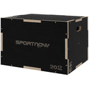 Box Jump Pliometrico a 3 Altezze 61-51-41 cm in Legno Antiscivolo Nero
