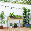 Fioriera Rettangolare 110x50x80 cm da 118L con 2 Fori di Drenaggio e Pareti Trasparenti in Legno di Abete  