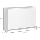 Credenza 12 Ripiani Interni 120x35x85 cm in Truciolato Bianco