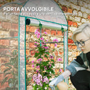 Serra a Parete 89x50x152 cm con Sacco per Piante e Ingresso Avvolgibile in Acciaio e Plastica Trasparente  