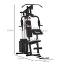 Stazione Fitness con Seduta e Schienale Imbottiti 135x103x210 cm in Acciaio e PU Nero