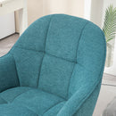 Sedia da Ufficio Girevole ad Altezza Regolabile 63x66x86-96 cm in Tessuto Effetto Lino e Acciaio Verde Scuro