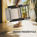 Set 2 Sedie Sdraio a Gravità Zero Pieghevoli e Tavolino Beige    