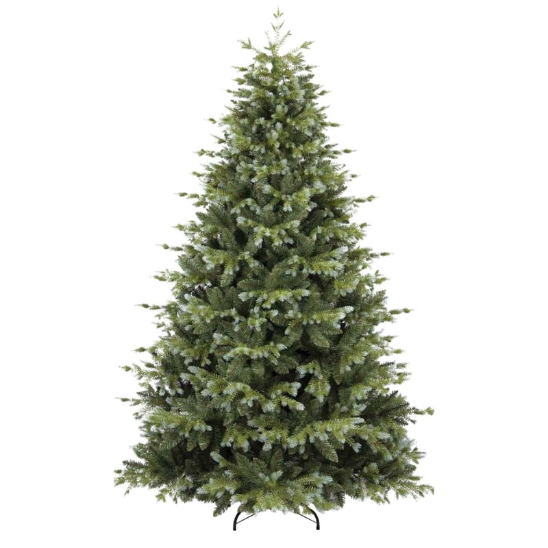 Albero di Natale artificiale alto 210 cm realizzato in PE+PVC con punte argentate-1