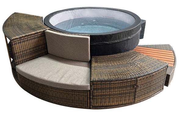 sconto Vasca Idromassaggio Bagno di Ghiaccio da 3°C a 42°C Ø156x70 cm con Mobili 3kW NetSpa Ice Grigia