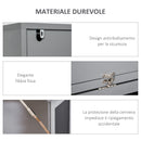 Libreria con Scrivania a Scomparsa Salvaspazio 98x51x153 cm in MDF Grigio 