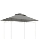 Copertura per Gazebo da Giardino 244x152 cm a 2 Livelli in Poliestere 160gsm Grigio Chiaro   