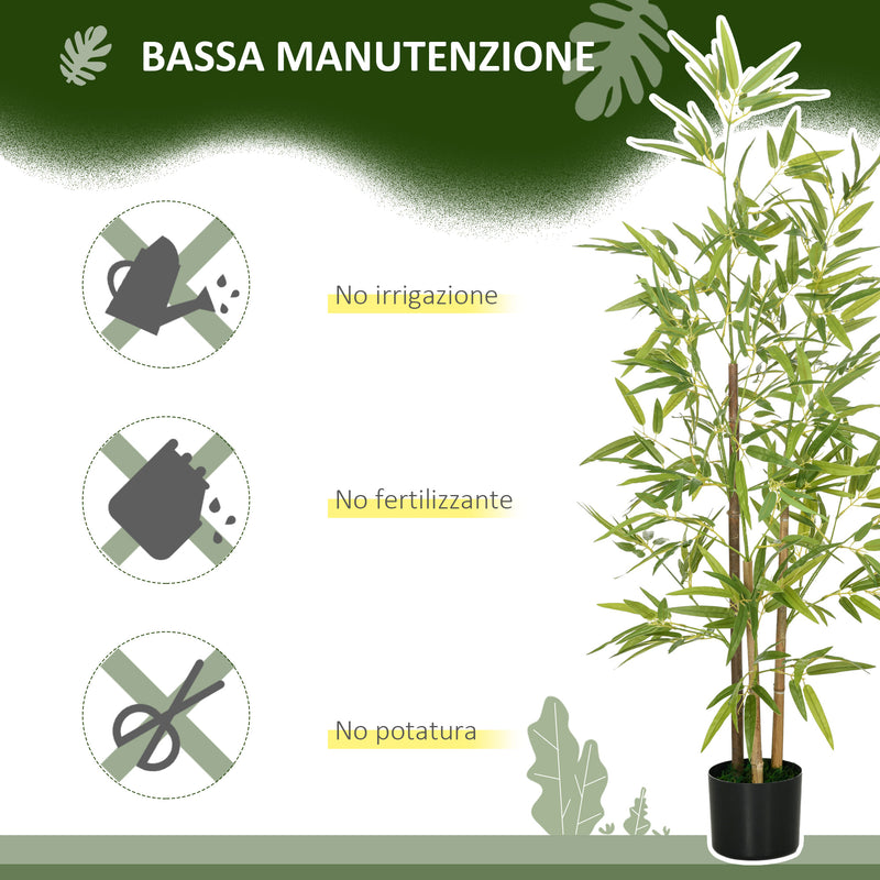 Set 2 Piante Artificiali di Bambù da 120 cm in PEVA con Vasi in PP   