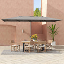 Ombrellone Doppio da Giardino 451x264x264 cm 12 Stecche con Apertura a Manovella Grigio 