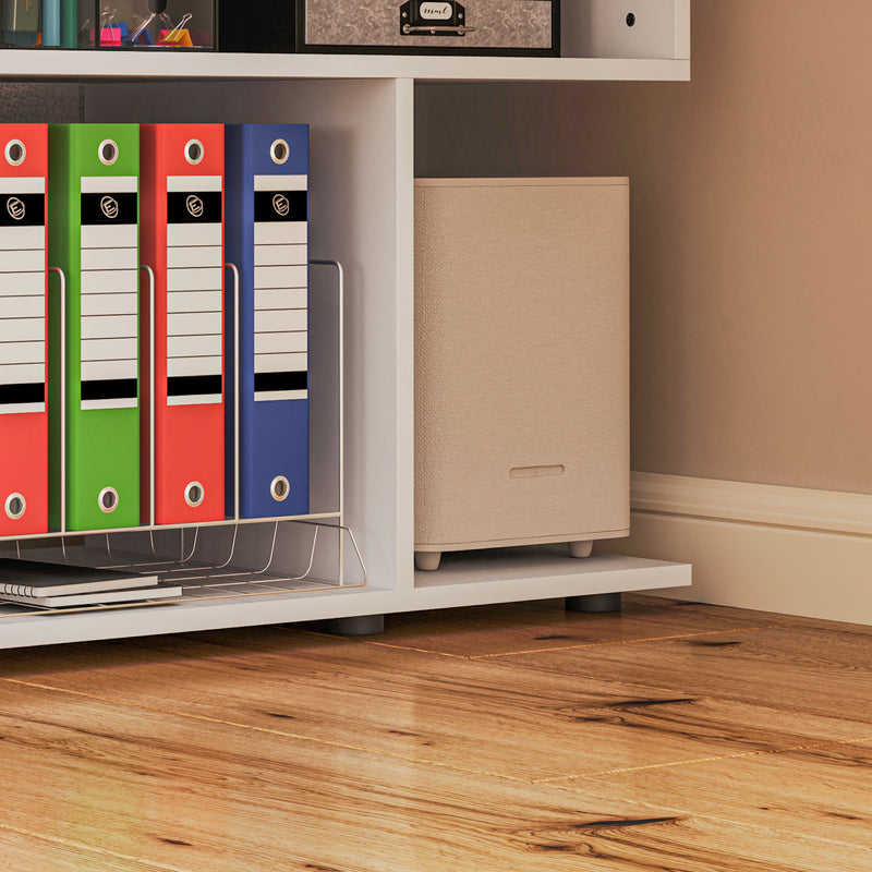 Scrivania Angolare Moderna per Ufficio 120x100x77 cm in Legno Bianco    