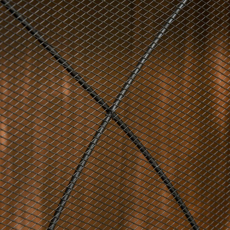 Parascintille con Antine 126x2x76 cm Pieghevole a 3 Pannelli in Metallo Nero 