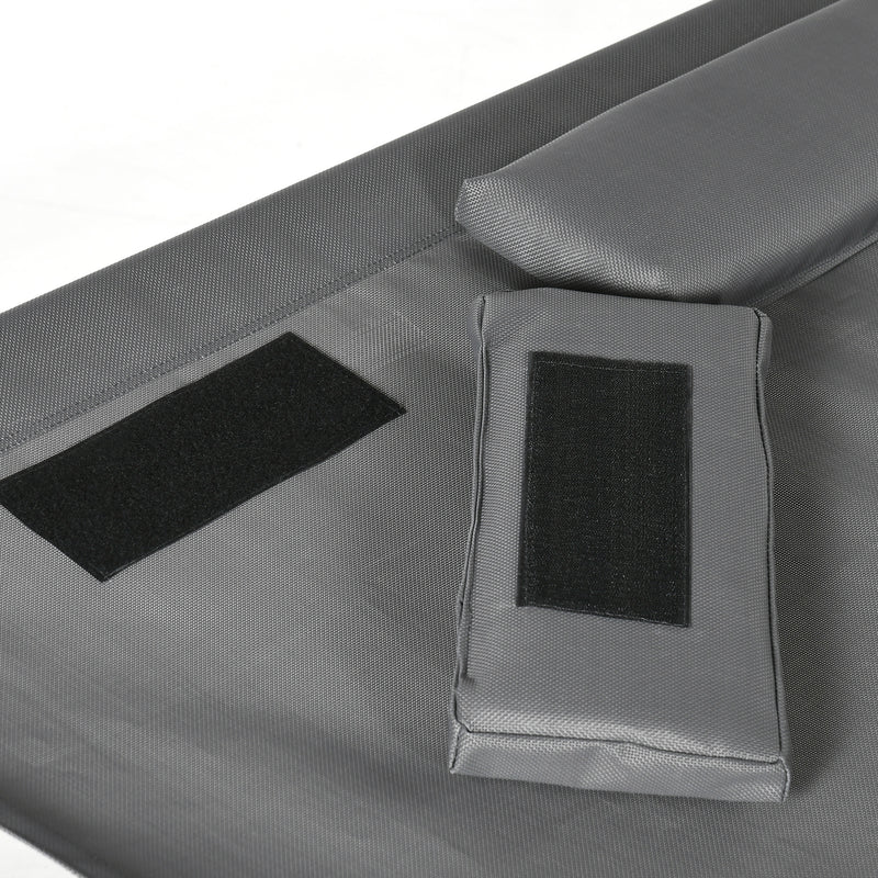 Lettino Prendisole 2 Posti da Giardino 210x140x177 cm con Tetto Parasole in Acciaio Grigio