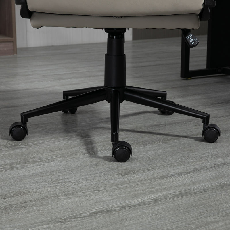 Sedia Poltrona Direzionale da Ufficio 64x69x108-118 cm in Similpelle Grigio Chiaro