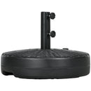 Base per Ombrellone da Giardino 3 m con Maniglie Incorporate Ø51x36 cm in HDPE e Acciaio Nero