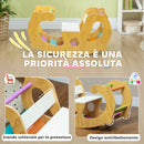 Gioco per Bambini 2 in 1 Arco Montessoriano Sedia a Dondolo 91x41x48 cm in Legno di Pino  