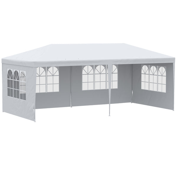 Gazebo da Giardino 580x290x250 cm con Pareti Rimovibili e Finestre Trasparenti Bianco prezzo