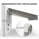 Tenda da Sole a Bracci 395x245 cm Avvolgibile a Manovella Verde e Bianco   