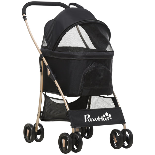 Passeggino per Cani Pieghevole 82x49,5x98 cm con Tettuccio Nero sconto