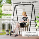 Amaca Poltrona Sospesa in Stile Boho 80x60x40 cm con Cuscino Bianco Crema   