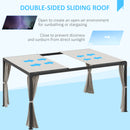 Pergola da Giardino 3x3m con Tende in Alluminio e Acciaio Beige