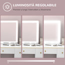 Specchio Trucco 80x62x14 cm con LED Regolabili Touch e Ingranditore 10x    
