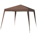 Gazebo Pieghevole da Giardino  con Struttura  Antivento 2,4x2,4m in Acciaio e Corde Caffè