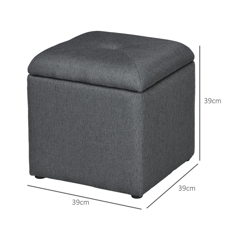 Pouf Contenitore 39x39x39 cm in Tessuto Teddy Grigio  