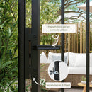 Cancello da Giardino di Sicurezza con Serratura 107x204 cm in Acciaio Zincato Nero  