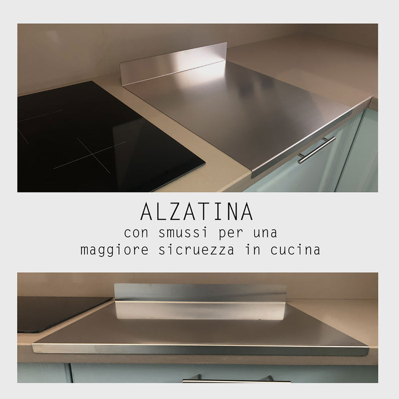 Tagliere Spianatoia per Alimenti Professionale con Alzatina 100x50 AISI 304 