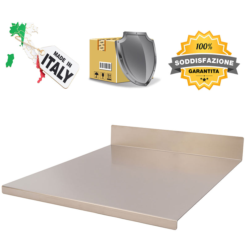 Tagliere Spianatoia per Alimenti Professionale con Alzatina 40x50 AISI 304 