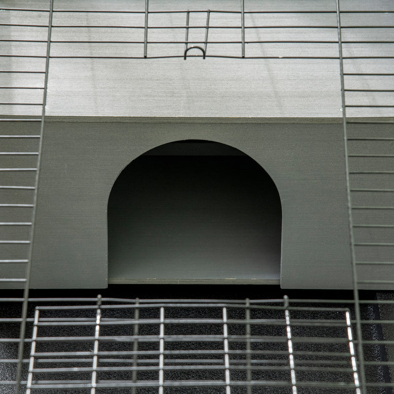 Conigliera da Giardino 90x53x50 cm in Legno Grigio Scuro