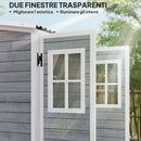 Armadio Porta Attrezzi da Esterno 91x69x185-192H cm Tetto inclinato in Plastica in Legno Grigio  