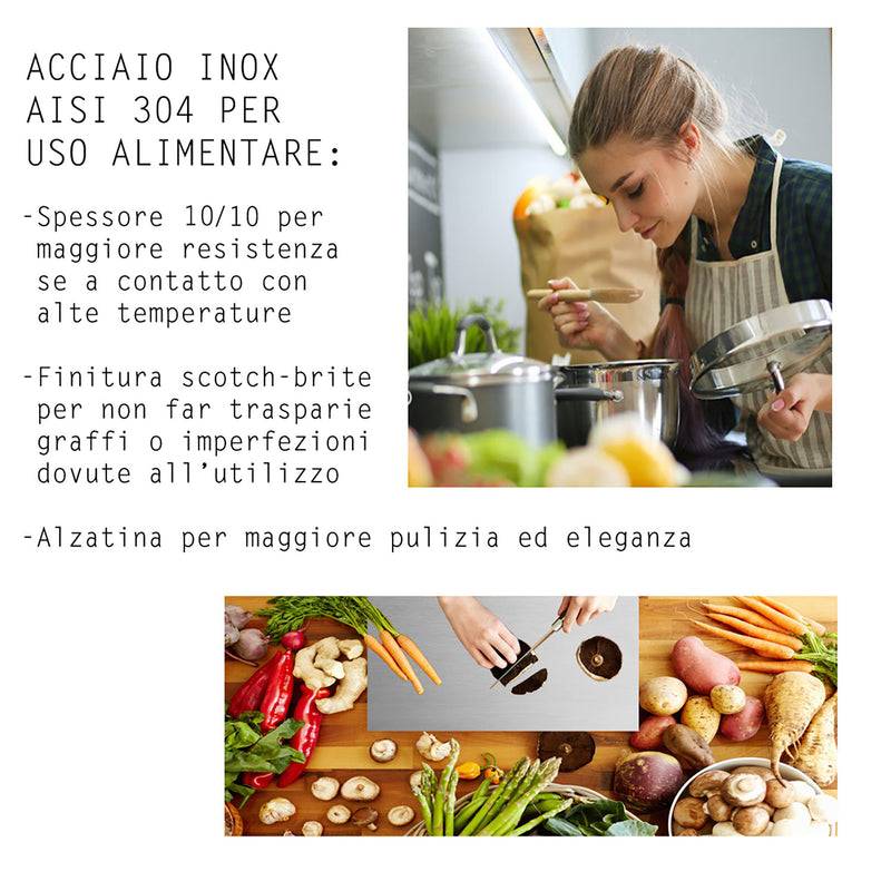 Tagliere Spianatoia per Alimenti Professionale 40x50 AISI 304  