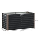 Set 2 Pezzi Aiuola Rettangolare Rialzata senza Fondo 120x60x60 cm in Acciaio Zincato Grigio Scuro   