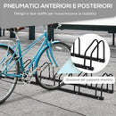Rastrelliera Porta Biciclette 6 Posti 179x33x27 cm in Acciaio Nero