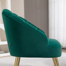 Poltrona a Conchiglia Stile Art Deco 63x65x84 cm in Velluto Verde  