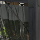 Pergola da Giardino con Tetto Retrattile e Tende 397x297x225 cm in Alluminio e Poliestere Grigio Scuro