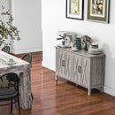 Credenza Stile Rustico Mobile Basso Multiuso 4 Ante 120x37x75 cm Grigio  