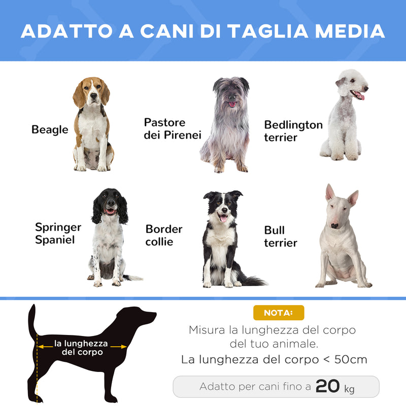 Brandina Lettino per Cani 76x61x18 cm Rialzato Pieghevole per Interno ed Esterno in Metallo e Tessuto Oxford Blu 