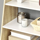 Mobile da Salotto 2 Ripiani e Armadietto a 2 Ante 58x30x93 cm in Truciolato e Legno di Pino